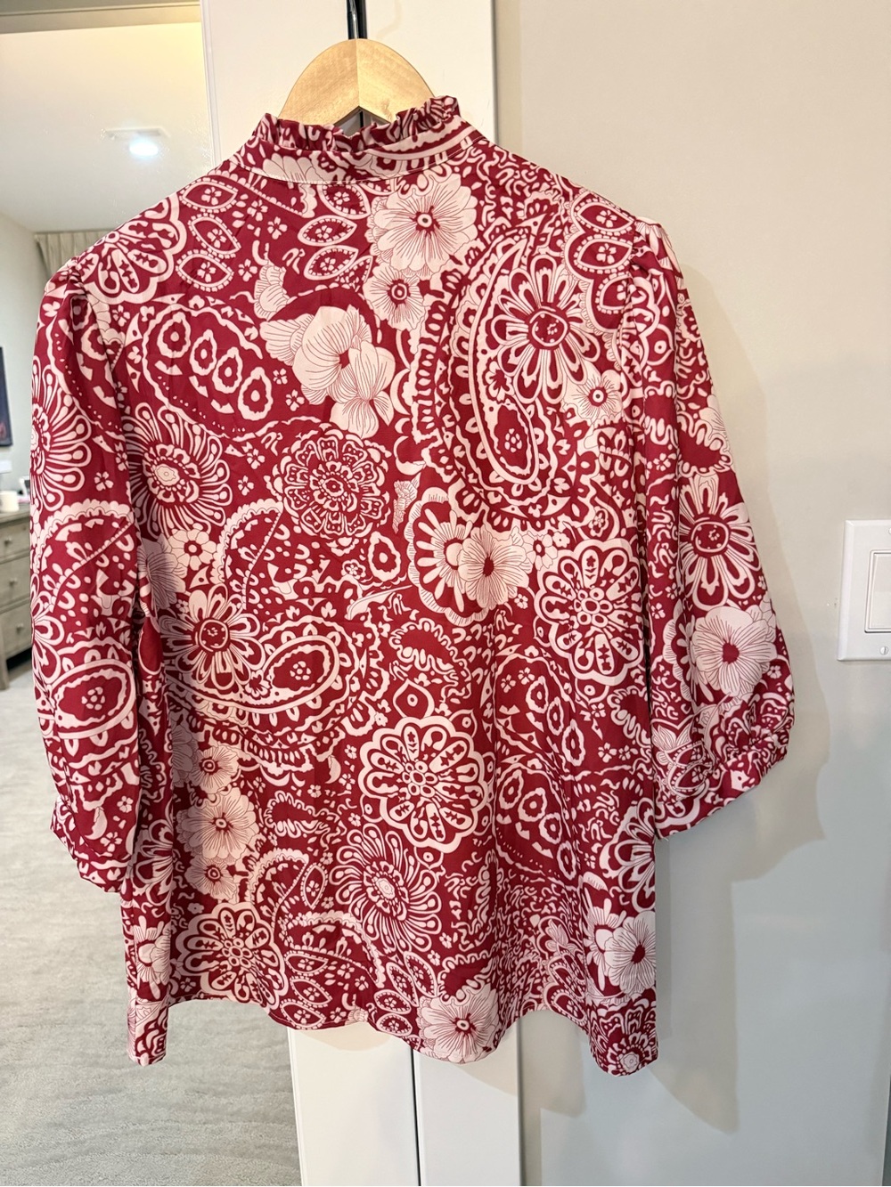 Cherrybetty Red & White Printed Tunic Top Size Large NWT - Picture 2 of 8